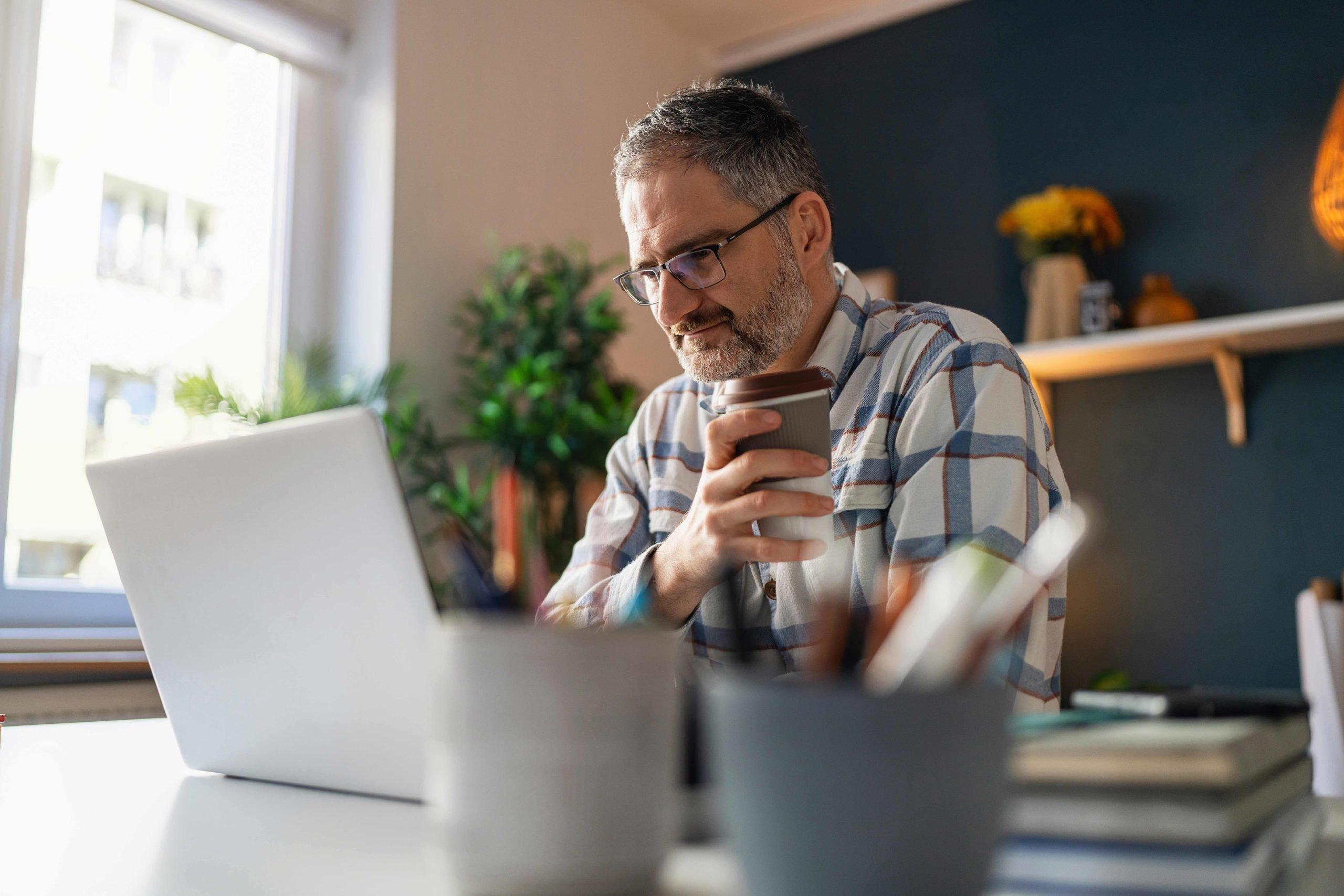 Confidential employee assistance session via laptop